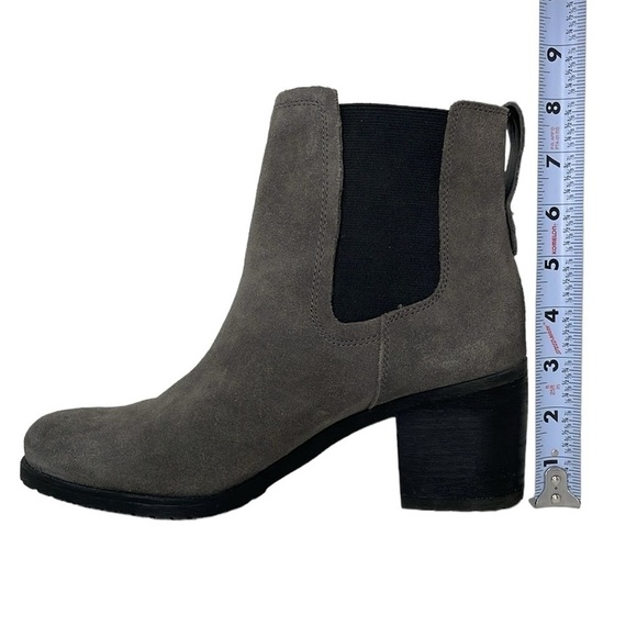 Sam Edelman Boots Women's 10 Grey Suede Leather Ankle Booties Block Heel Shoes - Picture 9 of 14